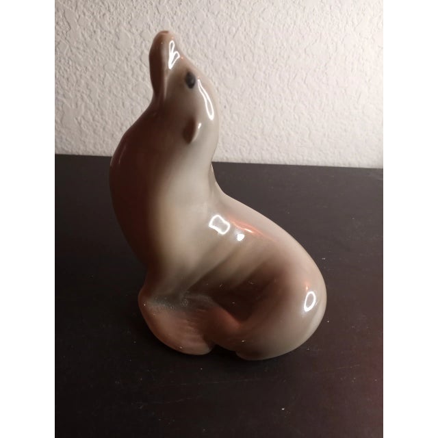 Gray Rare Vintage Royal Copenhagen Denmark Seal Figurine For Sale - Image 8 of 9