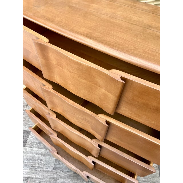 Refinished Mid Century Modern Five-Drawer Highboy Dresser by Heywood Wakefield Circa 1950s For Sale - Image 11 of 18
