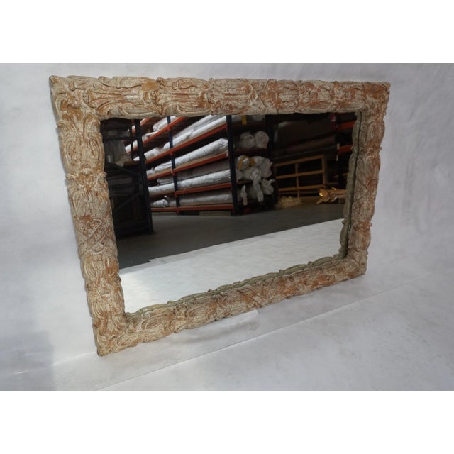 French French Carved Mirror With Crackle Finish From Mla For Sale - Image 3 of 9