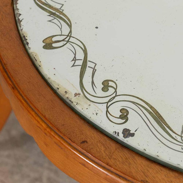Wood 1940s French Mirrored and Beech Cocktail Table For Sale - Image 7 of 12