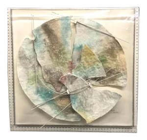 Watercolor Collage Construction in Lucite Shadowbox