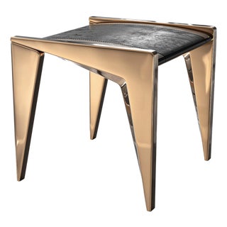 "Arcadia" Chair With Bronze and Tailor Made Leather For Sale
