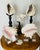 Natural History Specimen Sea Shell collection of large shells on stands. Heat coastal decor.