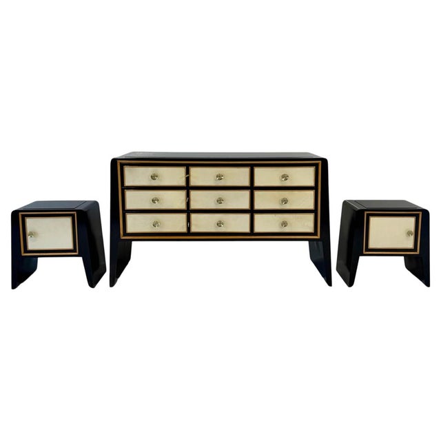 Italian Art Deco Dressor Set and Nightstands by Paolo Buffa, 1940s, Set of 3 For Sale - Image 15 of 15