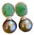 Bochic "Capri" Vintage Tahiti South Sea Pearl & Emerald Earrings 18K Gold & Silver For Sale