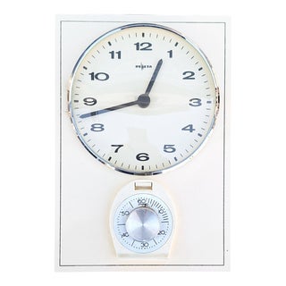 Mid-Century German Wall Clock with Integrated Egg Timer from Deweta, 1960s For Sale