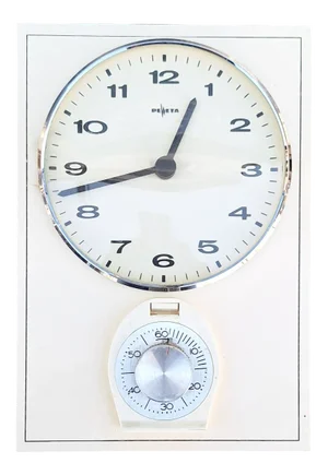 Mid-Century German Wall Clock with Integrated Egg Timer from Deweta, 1960s