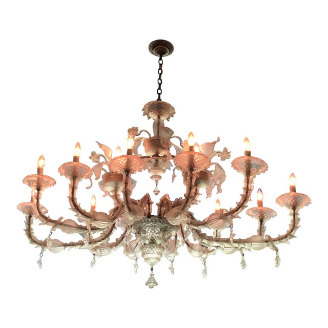 1970s Palace-Size, Murano (Venetian) Glass Chandelier — 12 Twisted Arms, 2 Tiers, Oval Form, Italian Import For Sale