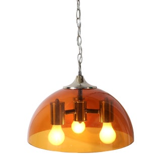 Mid Century Modern Dome Hanging Swag Light for Ceiling - Rewired For Sale