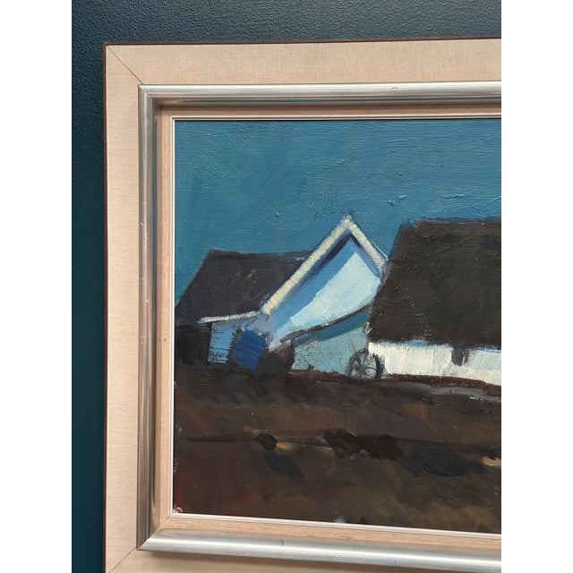 Mid-Century Modern Bengt Hillgrund, Farm in the Landscape, 1950s, Oil Painting on Canvas, Framed For Sale - Image 3 of 18
