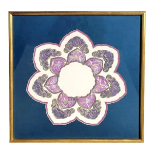 Framed Chinese Embroidered Silk Collar Qing Dynasty