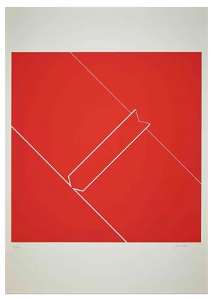 Franco Giuli, Composition in Red, Original Screen Print, 1970s