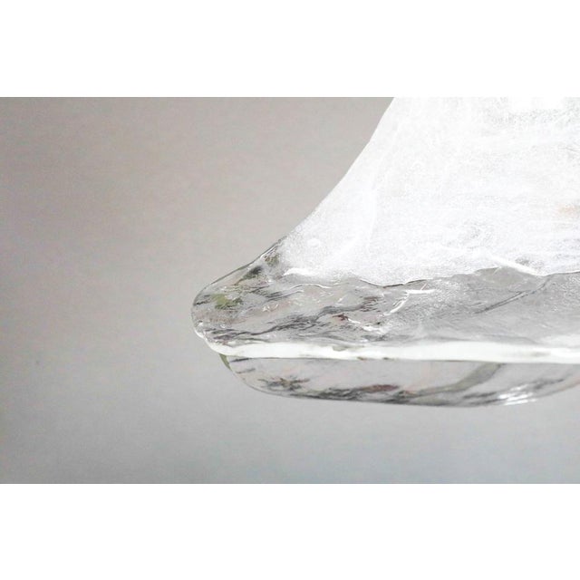 Metal Vintage Clear Ice Glass Pendant Lamp by J. T. Kalmar for Kalmar, 1960s For Sale - Image 7 of 18