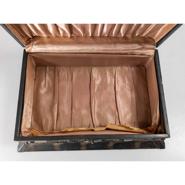 19th or 20th Century Silver Metal Jewelry Box With Dog and Arms Appliques For Sale - Image 12 of 14