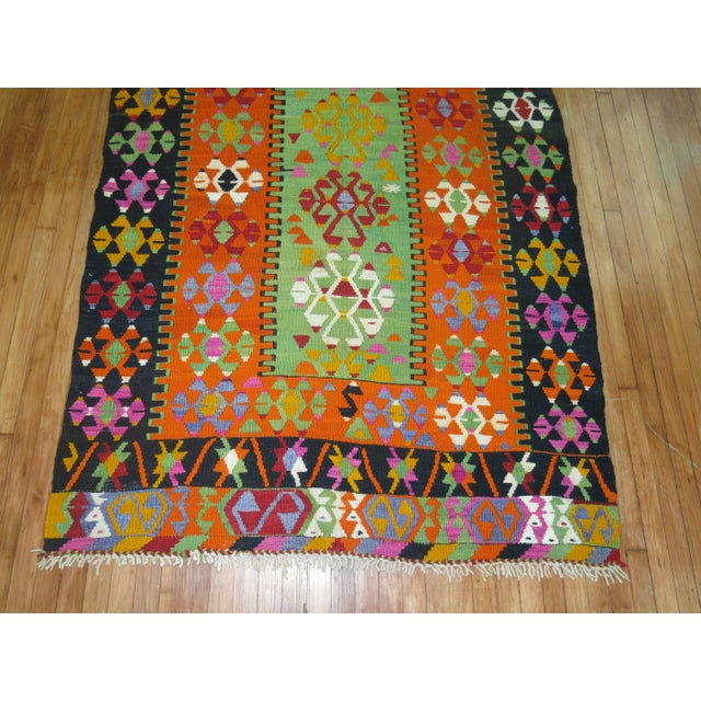 Mid 20th Century Vintage Colorful Turkish Kilim, 5' X 6'10'' For Sale - Image 4 of 6