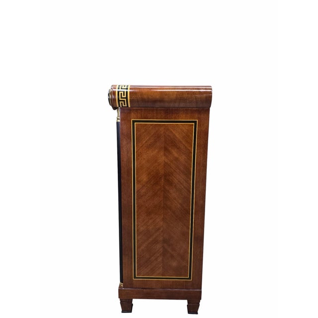 Hollywood Regency Late 20th Century Neoclassical Empire Revival Mahogany Five Drawer Chest For Sale - Image 3 of 11