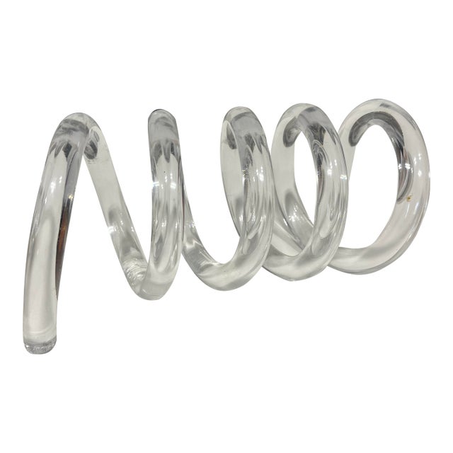 Mid Century Modern Dorothy Thorpe Lucite Spiral Letter Holder For Sale