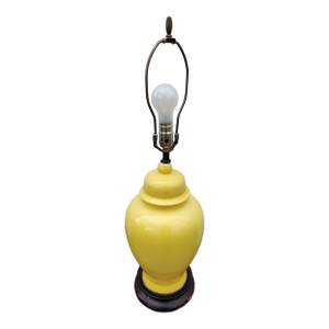 Vintage Yellow Ginger Jar Table Lamp