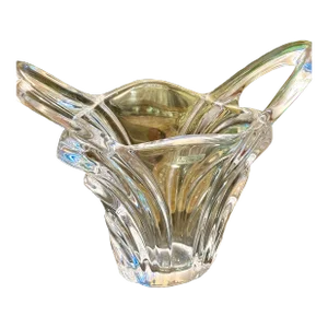 1930s Vannes Le Chatel Crystal France Art Glass Vase