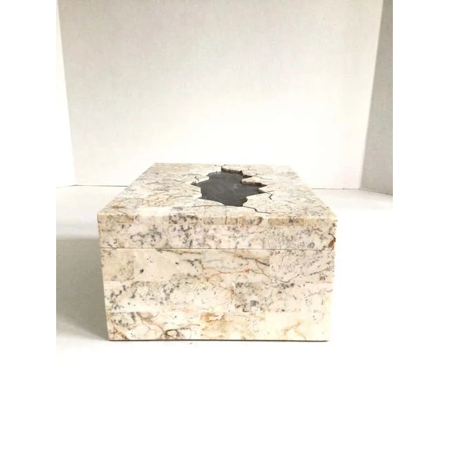 1980s Tessellated Stone Box With Black Tessellated Stone Inset For Sale In New York - Image 6 of 10