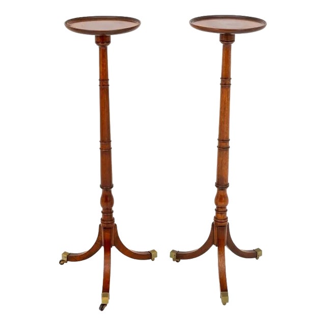 Pair of George III Mahogany Torchieres For Sale