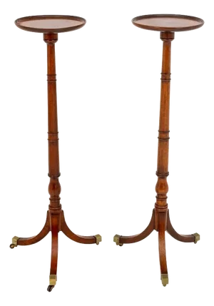 Pair of George III Mahogany Torchieres