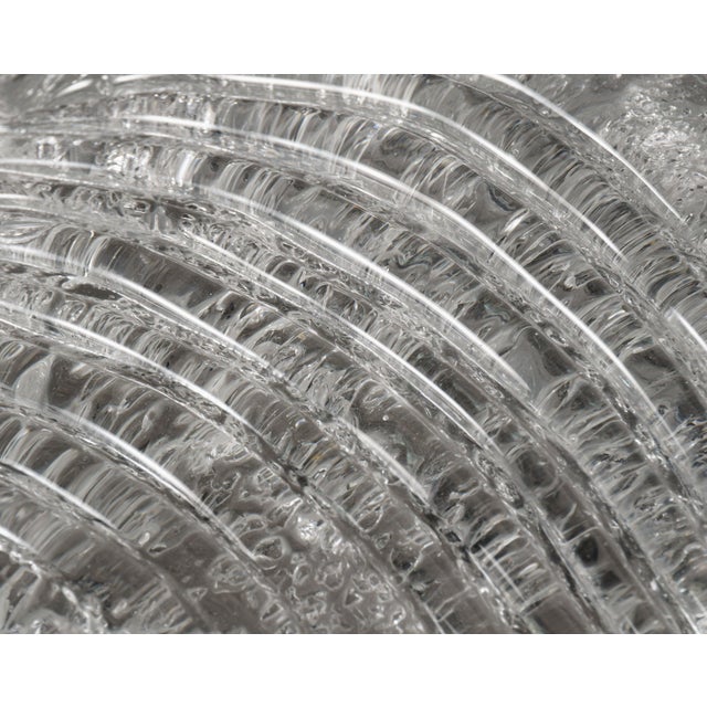 Italian Ice Glass and Chrome Wall Sconce or Ceiling Lamp, 1970s For Sale - Image 4 of 6