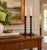 Antique English Oak Barley Twist Candlesticks With Brass Bobeches For Sale - Image 6 of 6