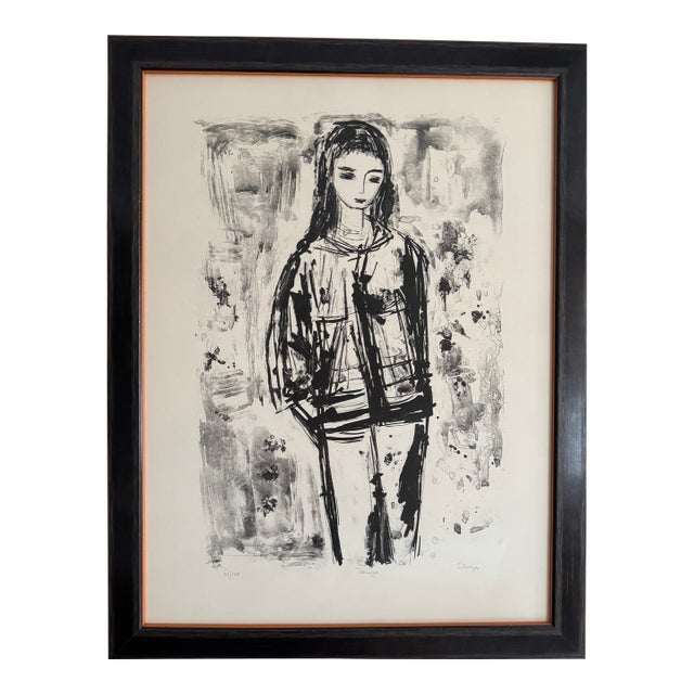 1960s Mid-Century Modern Greta Schreyer “Teenager” Signed Limited Edition Lithograph, 85/120 For Sale