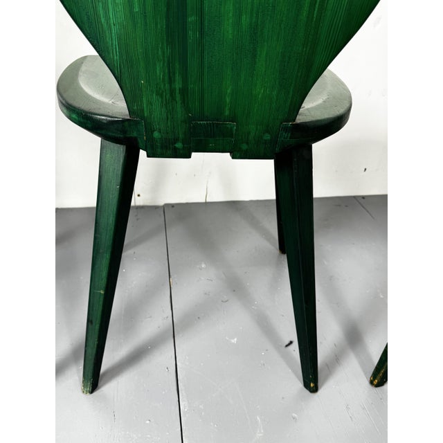 Mid-Century Modern Swedish Green Pine Chairs from Svensk Fur, 1950s, Set of 4 For Sale - Image 3 of 11