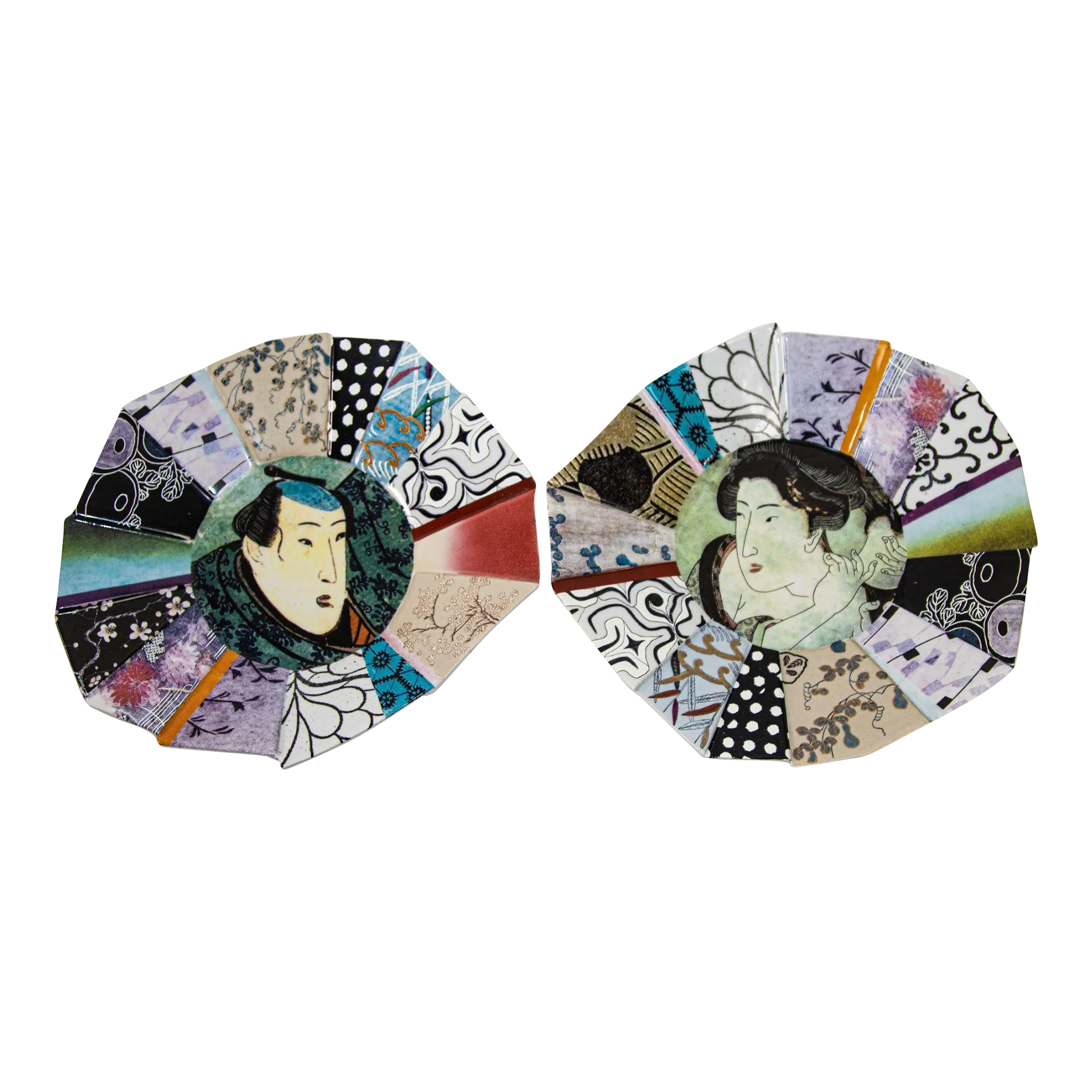 Fabienne Jouvin Imari Japanese Asian Porcelain Wall Plates 1990s