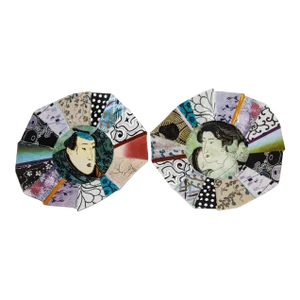 Fabienne Jouvin Imari Japanese Asian Porcelain Wall Plates 1990s