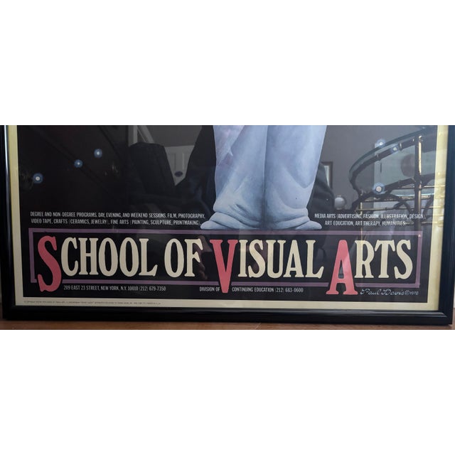 Large striking poster professionally framed in black metal frame. Poster artist Paul Davis 1978.