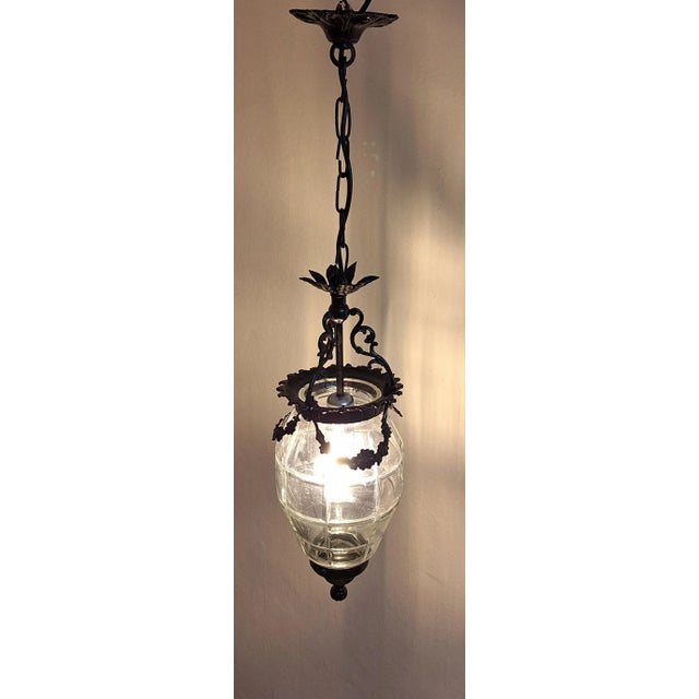Pendant Lamp with Cut Crystal Glass Shade, 1890s For Sale - Image 3 of 7