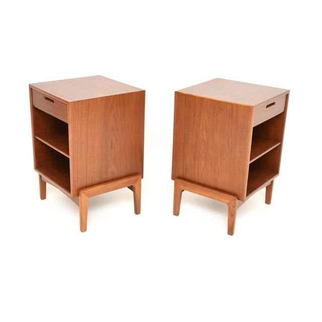 Vintage Danish Teak Nightstands from Ib Kofod Larsen, 1960, Set of 2 For Sale - Image 4 of 12
