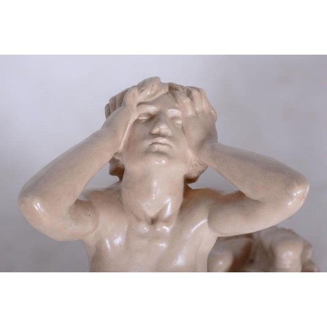 Art Deco Despair Statue in Ceramic, Czech, 1920s For Sale - Image 4 of 10