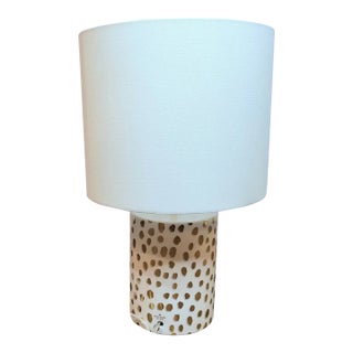 1990s Modern Kate Spade Confetti Gold Polkadot Table Lamp For Sale