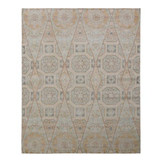 Rug & Kilim’s Kaleidoscope Rug in Cream and Blue , 5x7 For Sale