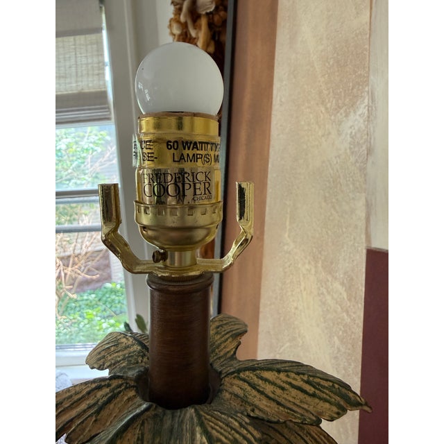 Metal Vintage Frederick Cooper Palm Tree Monkey Table Lamp For Sale - Image 7 of 12