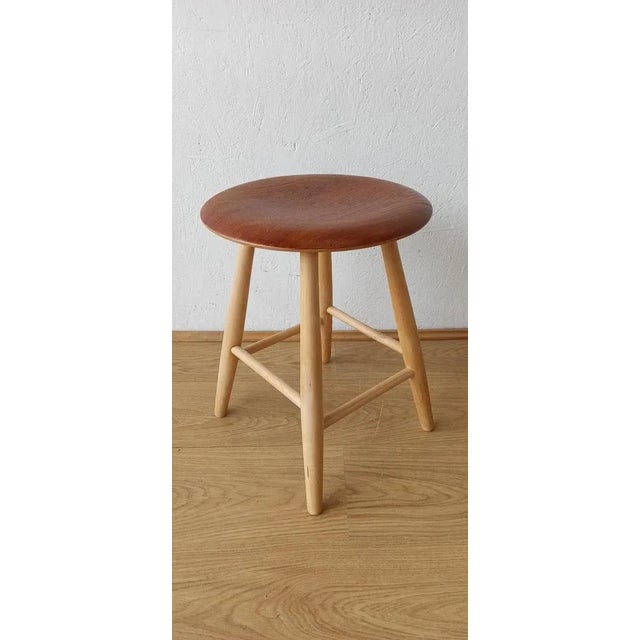 Vintage Swedish Wooden Stool, 1960s For Sale - Image 10 of 10