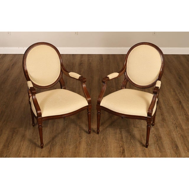 Louis XVI Style Set Of 16 Oval Back Dining Chairs For Sale - Image 4 of 18