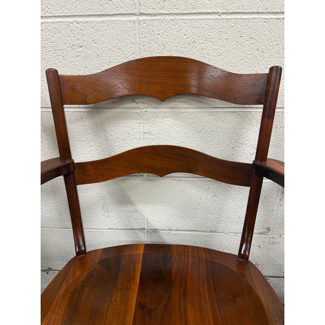 Vintage Colonial Revival Early American Style Walnut Dining Chairs - Set of 6 For Sale - Image 9 of 15