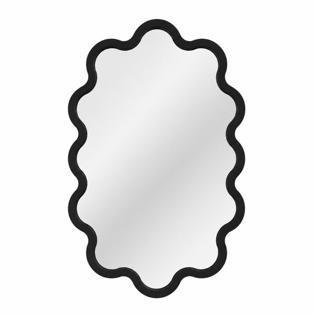 Large Contemporary Oval Wall Wavy Mirror – Hvyli Oval 90 For Sale - Image 14 of 15