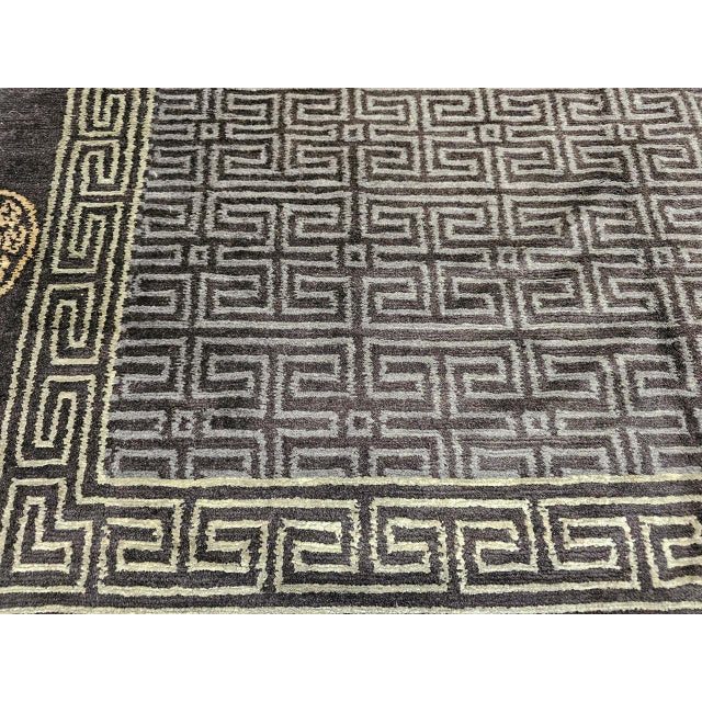 Vintage Tibetan Area Rug with Gold Medallions and Deity Symbols, 1920s, 5' x 9' For Sale - Image 15 of 16