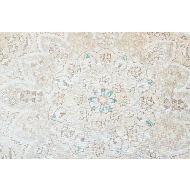 1970s Vintage Persian Handmade Wool Cotton Light Brown Area Rug For Sale - Image 9 of 11
