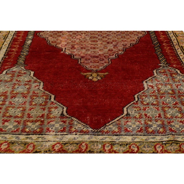 Early 20th Century Antique Turkish Oushak Prayer Rug - 02'08 X 04'01 For Sale - Image 5 of 9