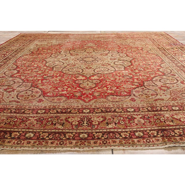 Textile Late 19th Century Haji Khalili Persian Tabriz Rug - 10'10 X 13'08 For Sale - Image 7 of 9