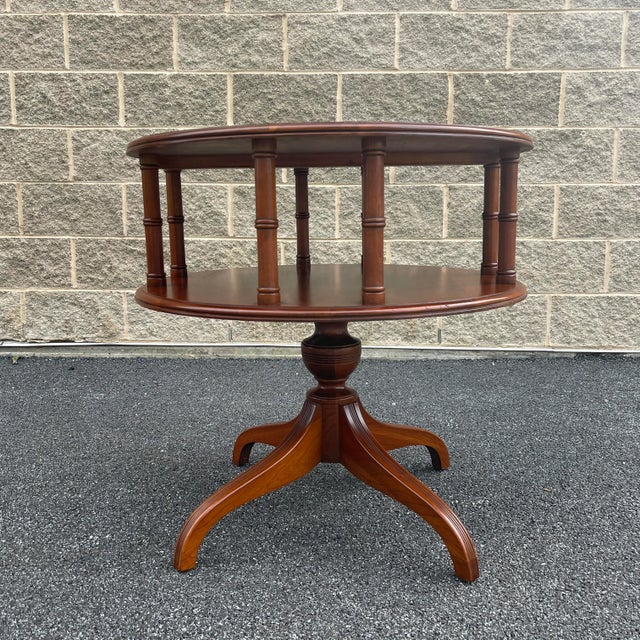 Auburn Vintage Pennsylvania House Traditional Solid Cherry Round Pedestal Side Table For Sale - Image 8 of 13