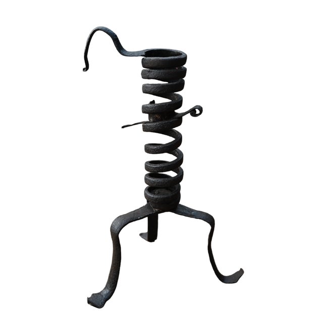 Spiral Candlestick in Wrought Iron, 17th Century For Sale - Image 5 of 5