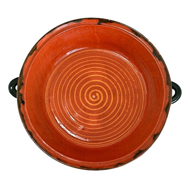 Orange French 19th Century Haute-Savoie Pottery Tian Bowl For Sale - Image 8 of 8